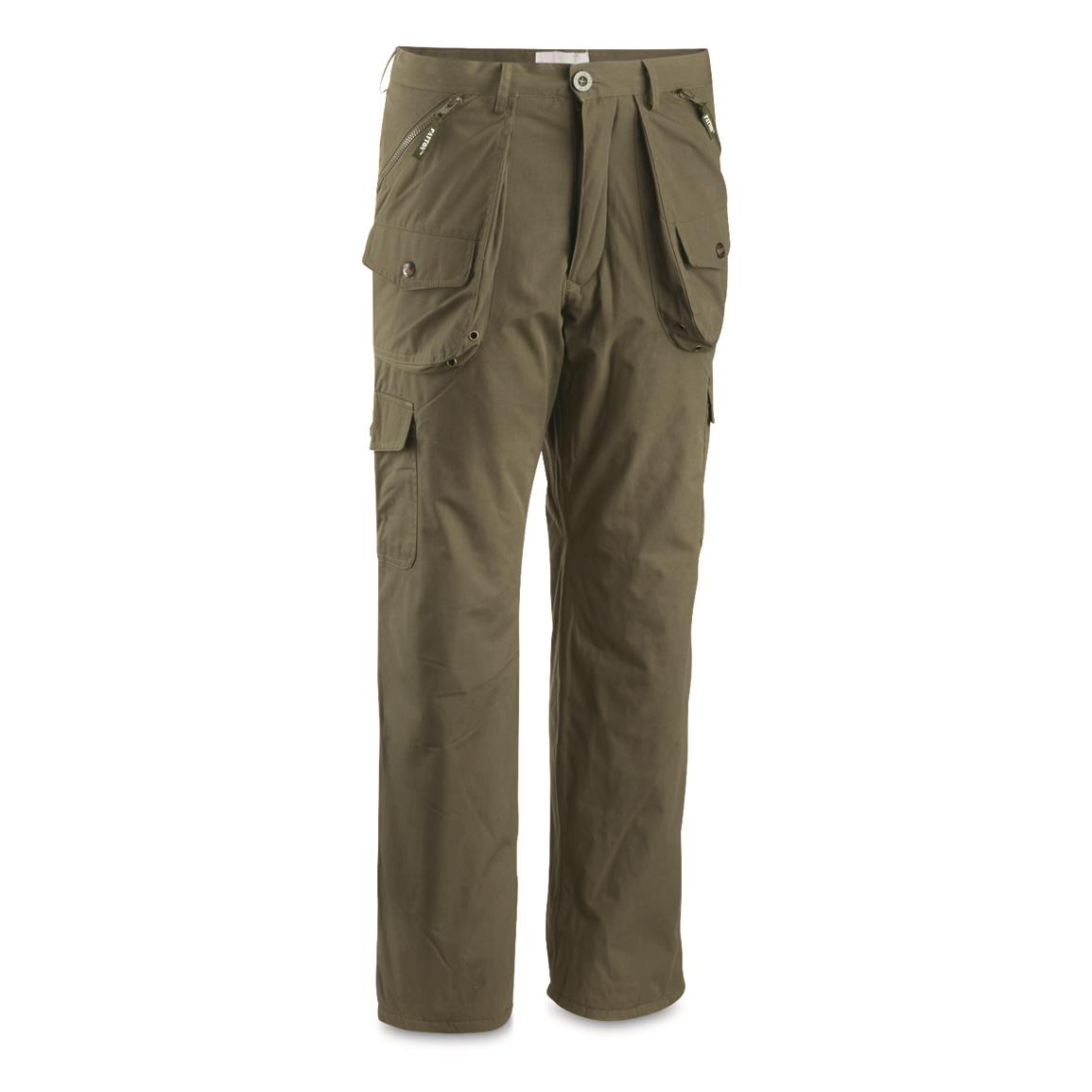 Italian Municipal Surplus Fleece Lined Waterproof Pants, New — Olive Drab / Medium