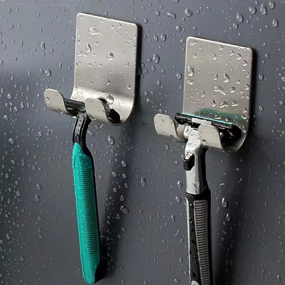 Stick-on double wall hooks, aluminum, packs of 1 to 20 — representative supplier photograph