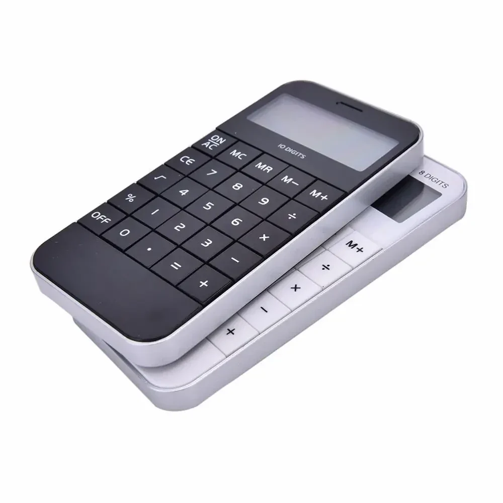 Slim pocket calculator with flip cover, 8 digits — representative supplier photograph