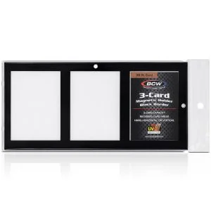 Magnetic 3-Card Holder - 35 PT. Black Border