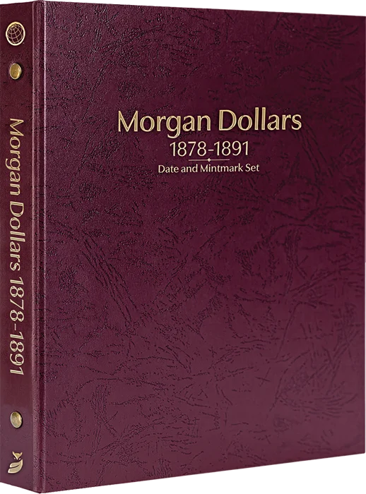 Morgan Dollars 1878-1891 Date & Mintmark Set Prestige Coin Album (Burgundy)