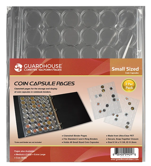 Coin Capsule Page - Small (PET Vac Form)
