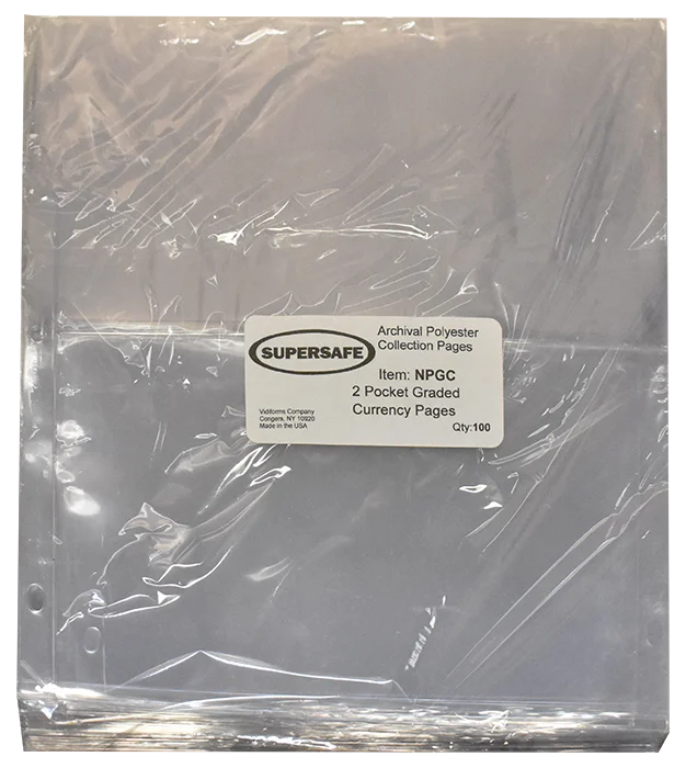 2 Pocket Pages (Archival) 100 per pack - Graded Currency
