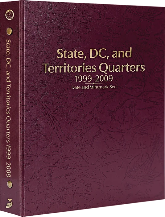 State, DC, and Territorial Quarters 1999-2009, Date & Mintmark Set P & D (Burgundy)