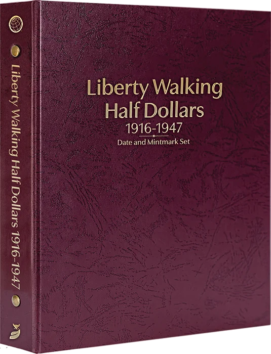 Liberty Walking Half Dollars 1916-1947, Date & Mintmark Set P, D & S (Burgundy)