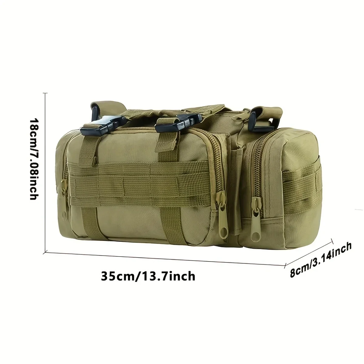 6-litre outdoor waist and shoulder bag with webbing, detachable strap — representative supplier photograph