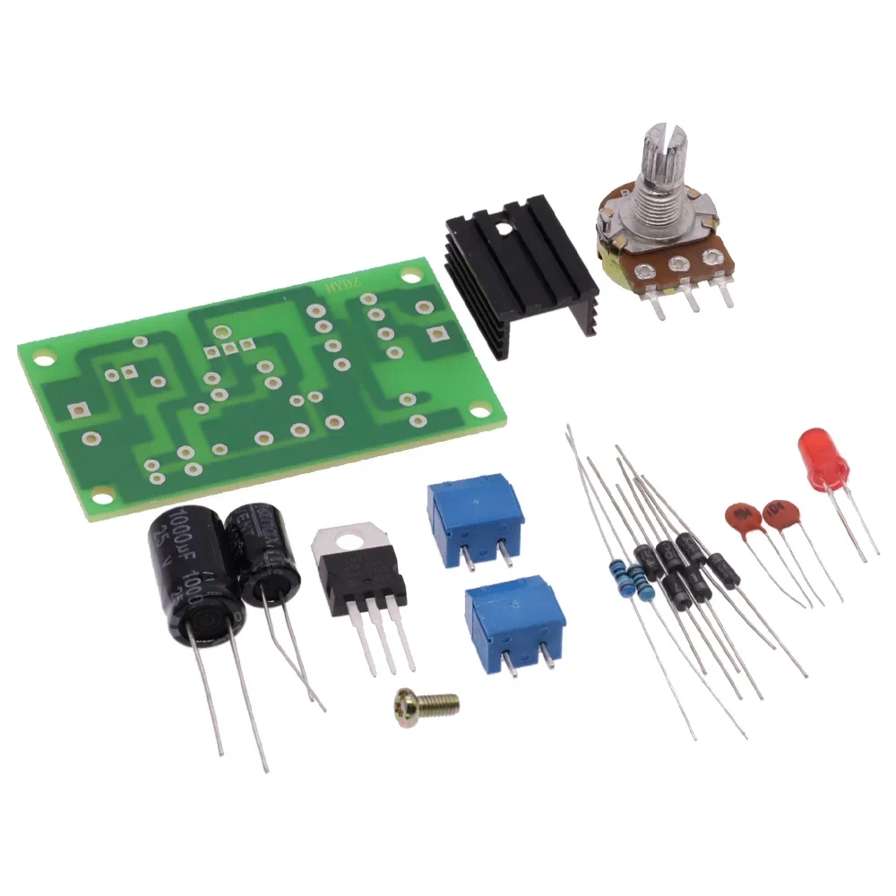 LM317 adjustable power supply soldering kit, 1.5 to 12 V output — representative supplier photograph