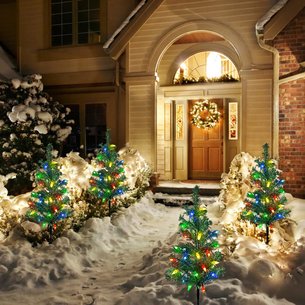 Solar Christmas Tree Outdoor Courtyard Decoration Landscape Lamp — One For Four