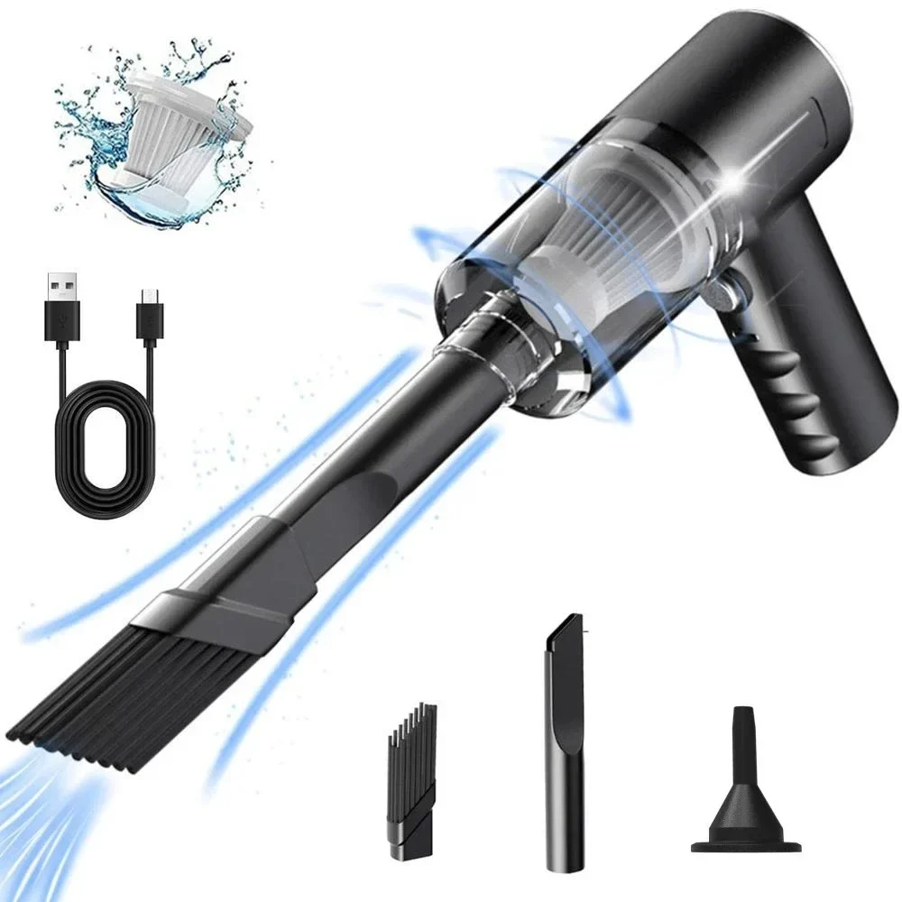 Cordless handheld vacuum for car and desk, USB rechargeable
