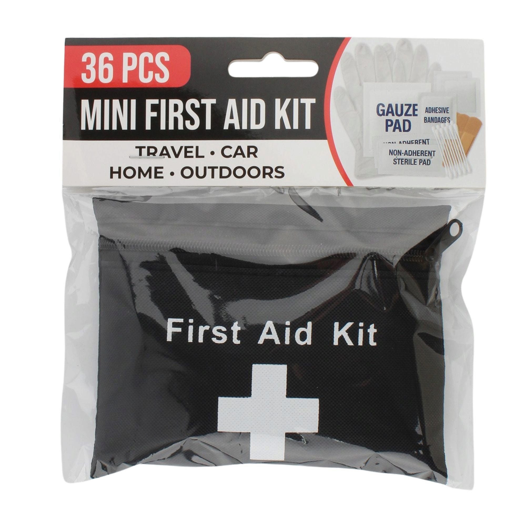 Bulk 13-Pack: 36 Piece Mini First Aid Kit Pouch with Zipper